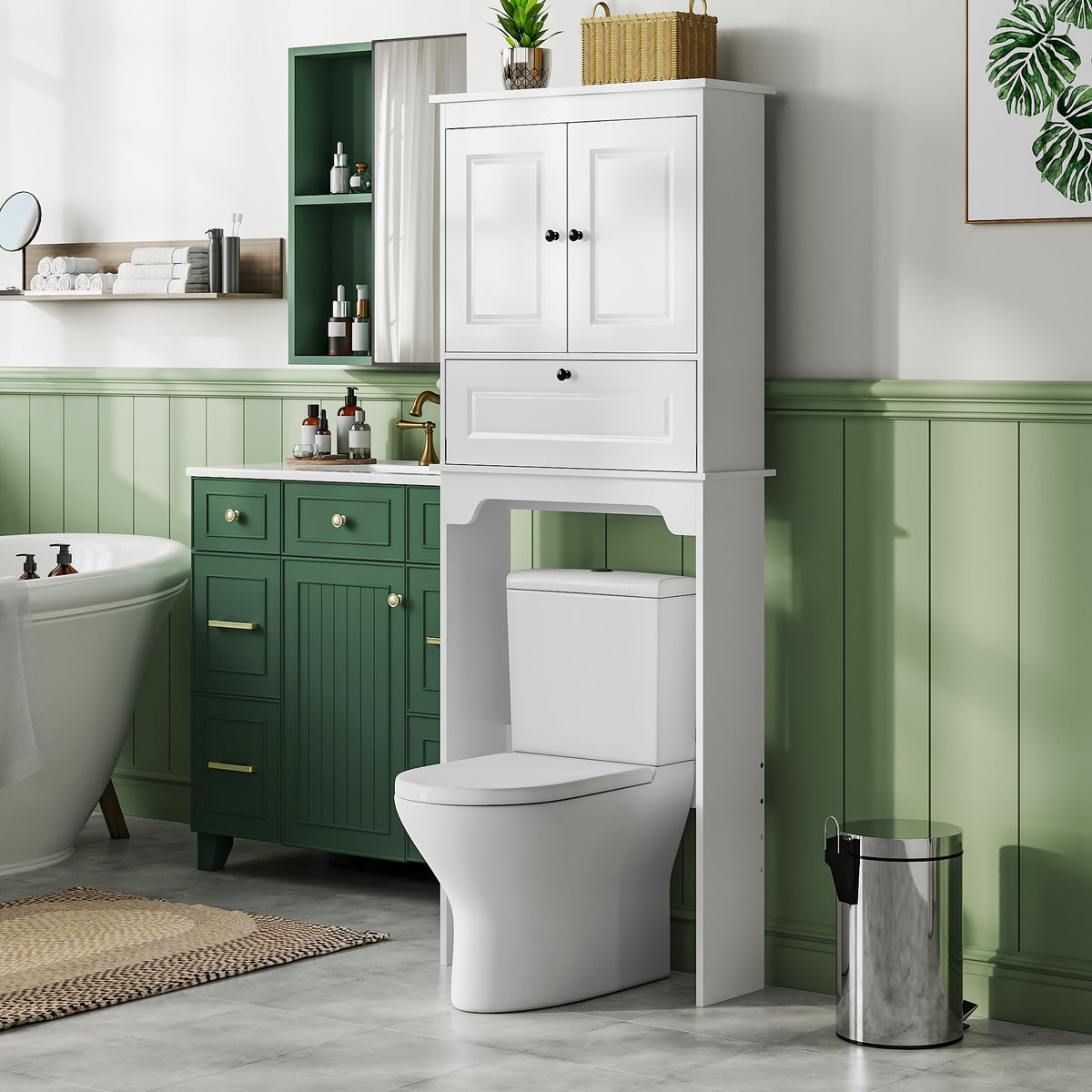 White Over The Toilet Storage Cabinet V5946