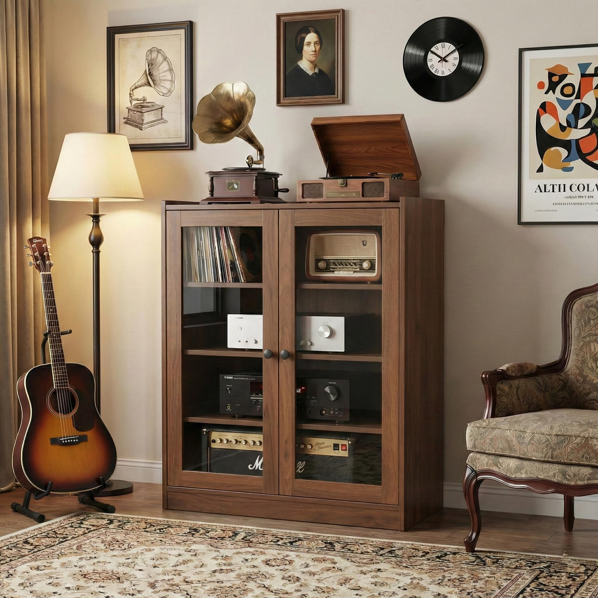 Audio Stereo Cabinet with Glass Doors Z21909