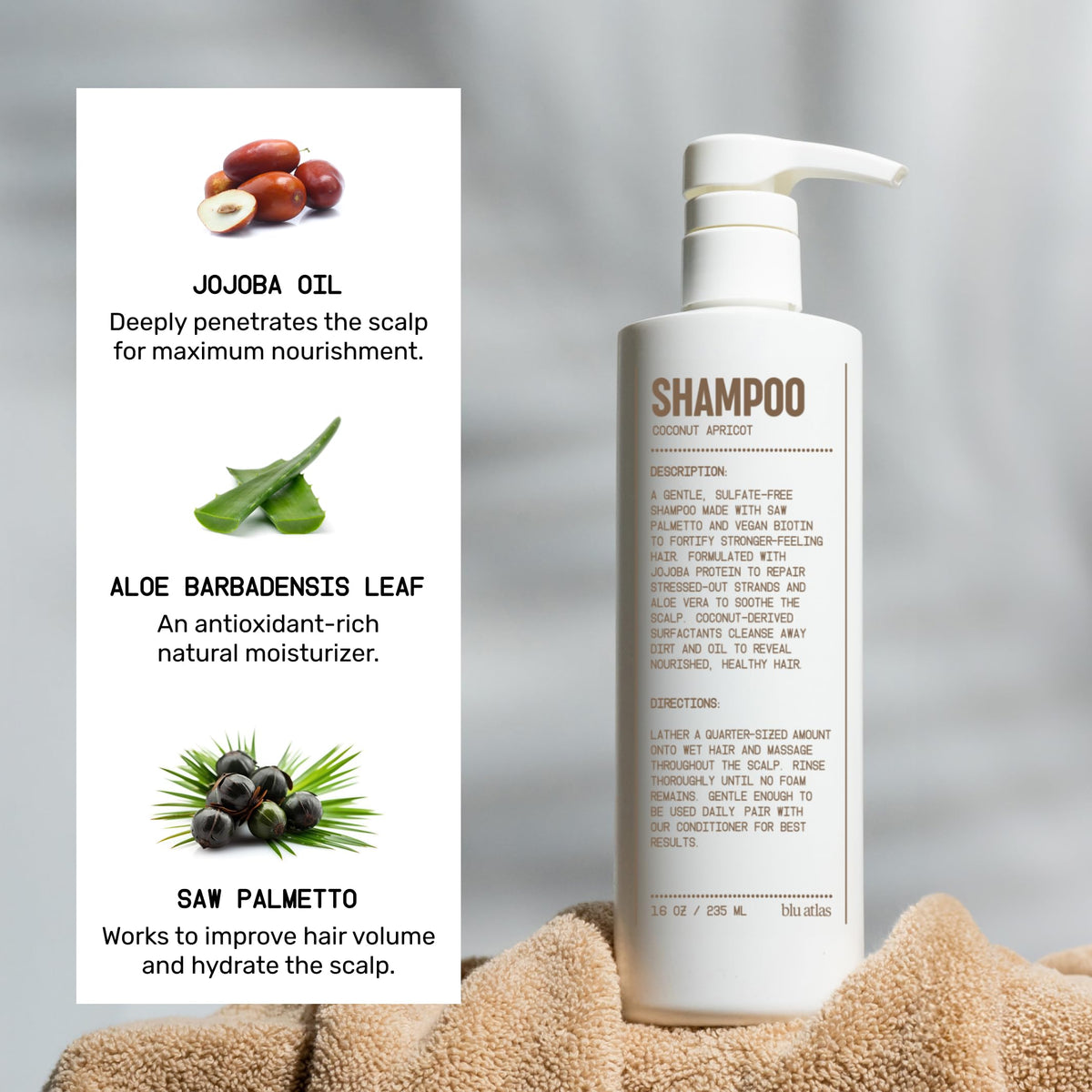 Shampoo and Conditioner Bundle Coconut Apricot 16 oz J701
