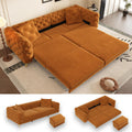 Orange Velvet 3 in 1 Convertible Sleeper Sofa V7939