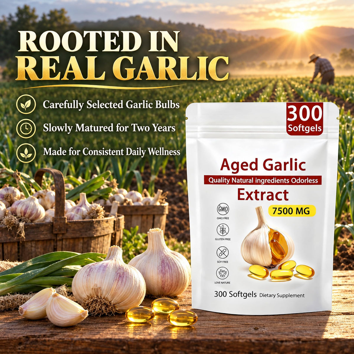 300 Count Garlic Supplement Softgels M746784