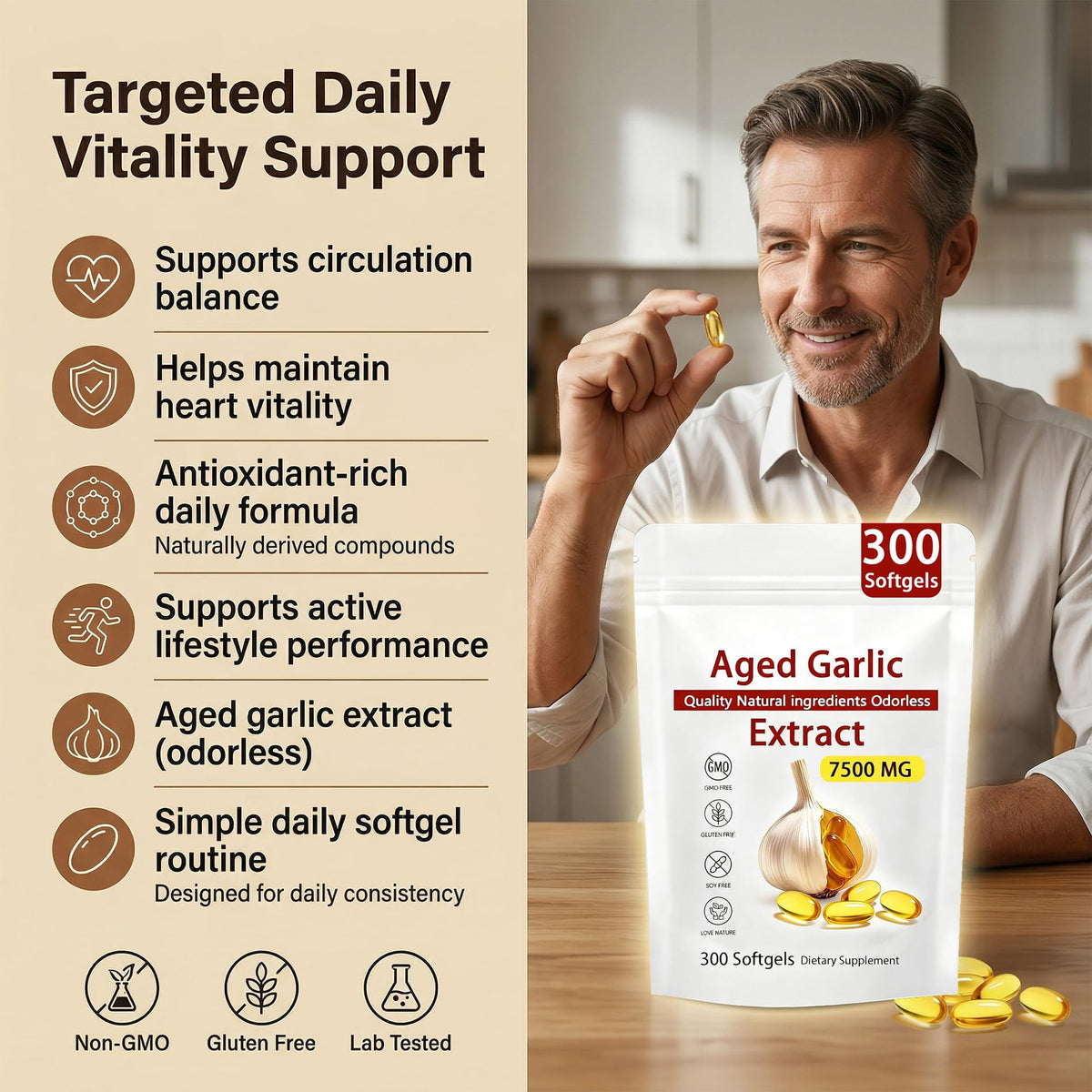 300 Count Garlic Supplement Softgels M746784