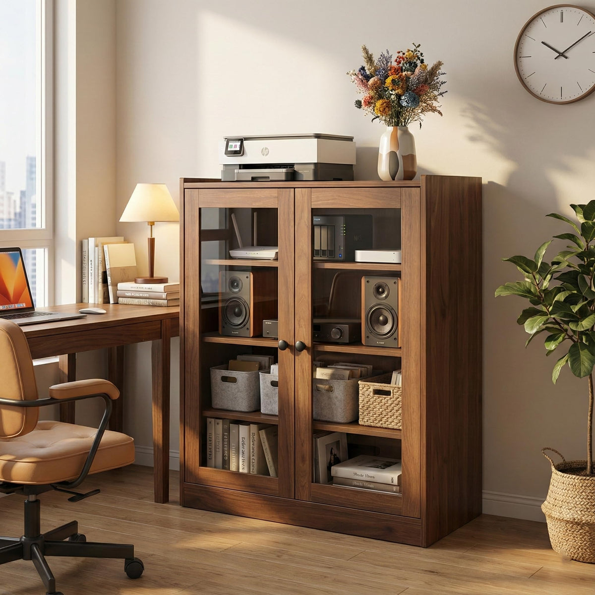 Audio Stereo Cabinet with Glass Doors Z21909