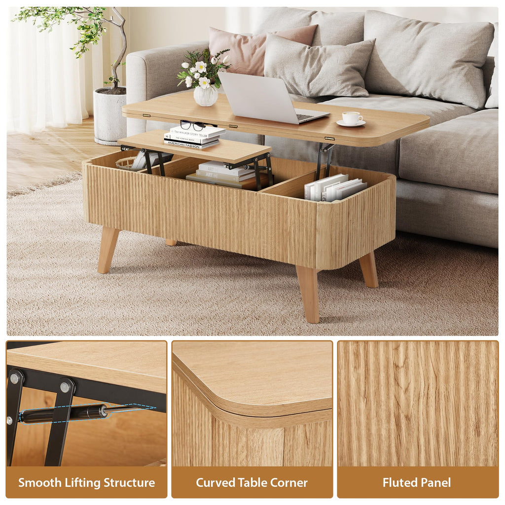 3 in 1 Lift Top Convertible Coffee Table with Storage G7326