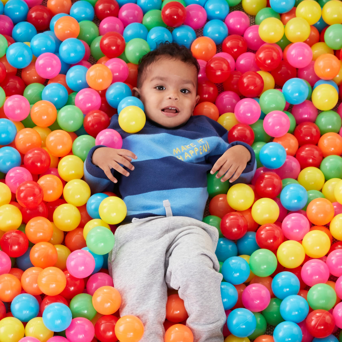 BPA Free Crush-Proof Plastic Ball Pit Balls with Storage Bag, 6 Bright Colors, Pack of 1000 L55565