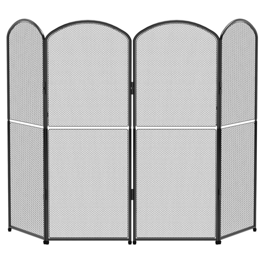 Black Foldable Fireplace Screen H1933