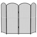 Black Foldable Fireplace Screen H1933