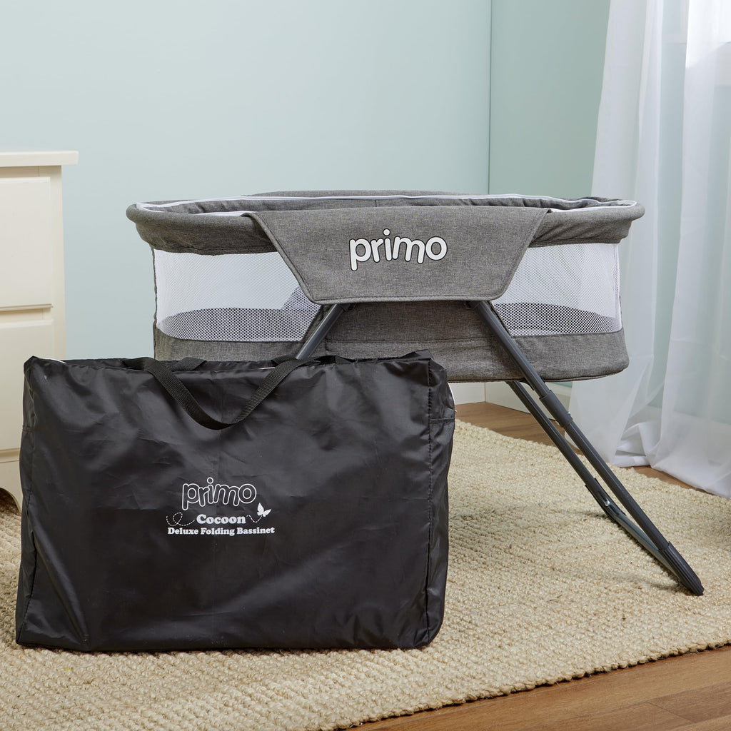 Lightweight Folding Travel Bassinet with Mesh Canopy and Carrying Tote Bag C66805