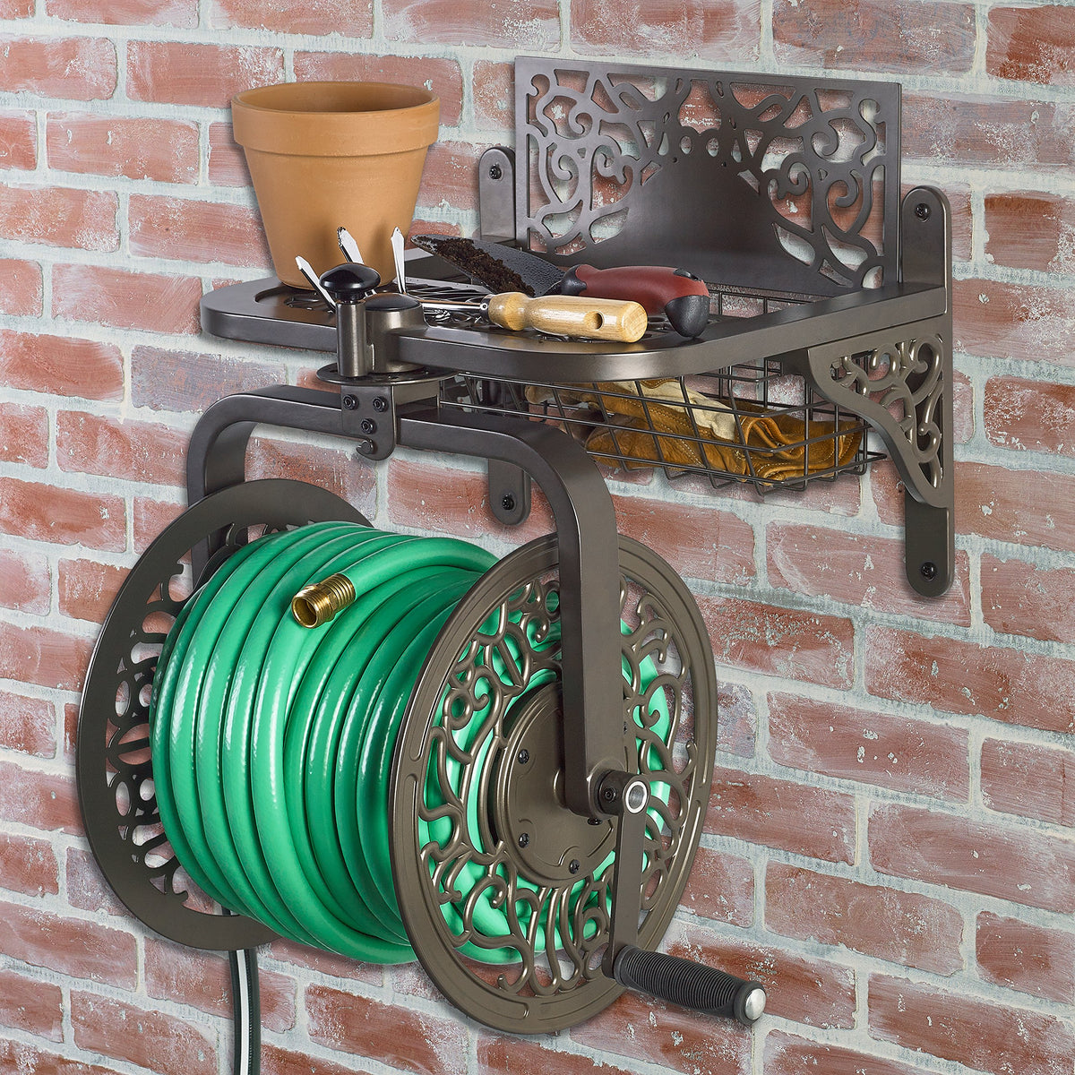 Bronze Cast Aluminum Garden Hose Reel G809